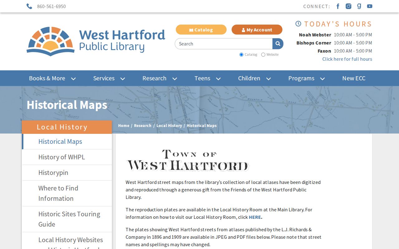 West Hartford city directory historical map collection