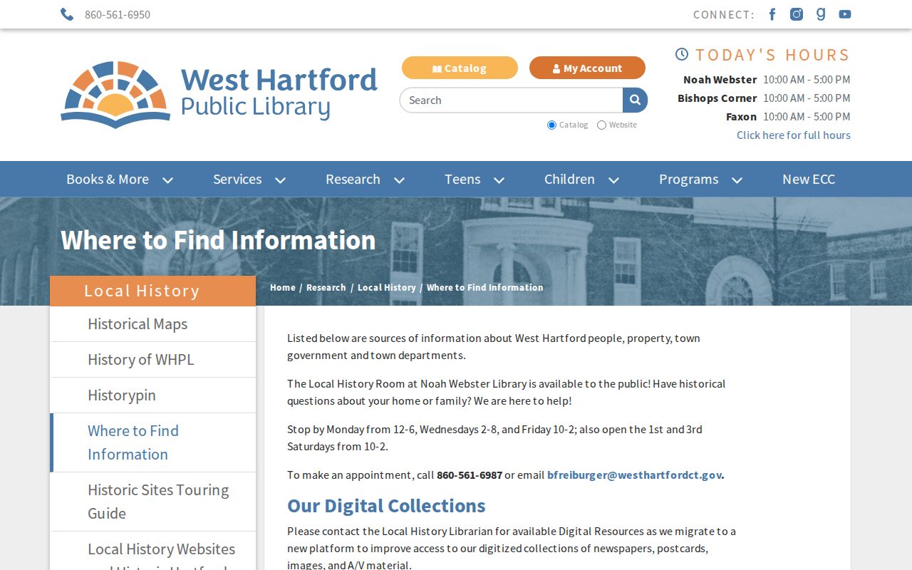 West Hartford city directory local history research inventory