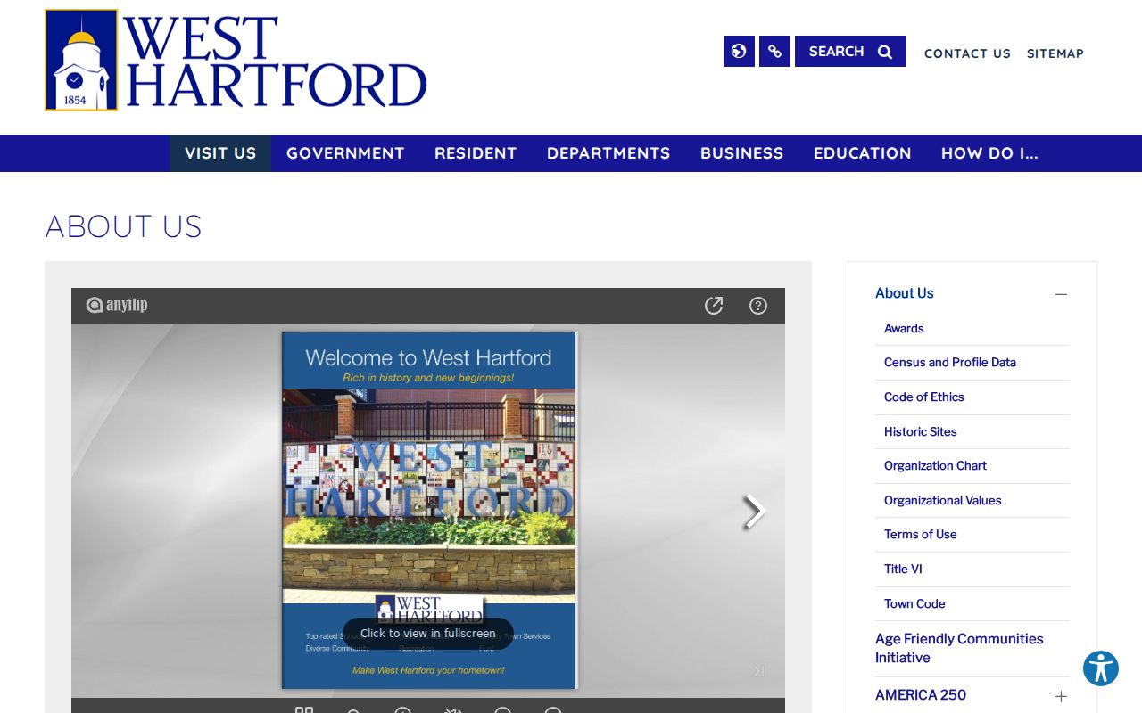 Official West Hartford town page describing local ZIP code areas