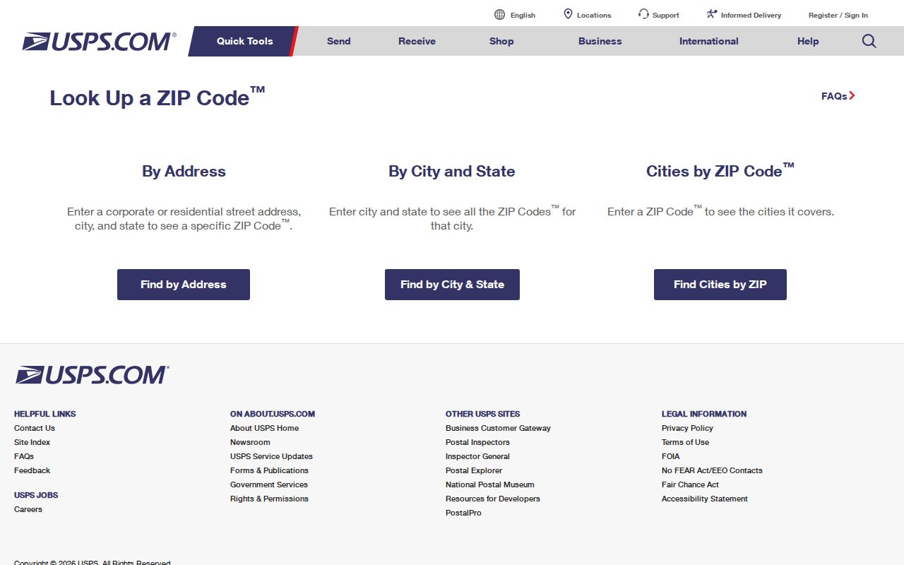 USPS ZIP Code Lookup form for verifying a West Hartford delivery address